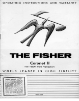 Fisher Coronet-II - Owners Manual